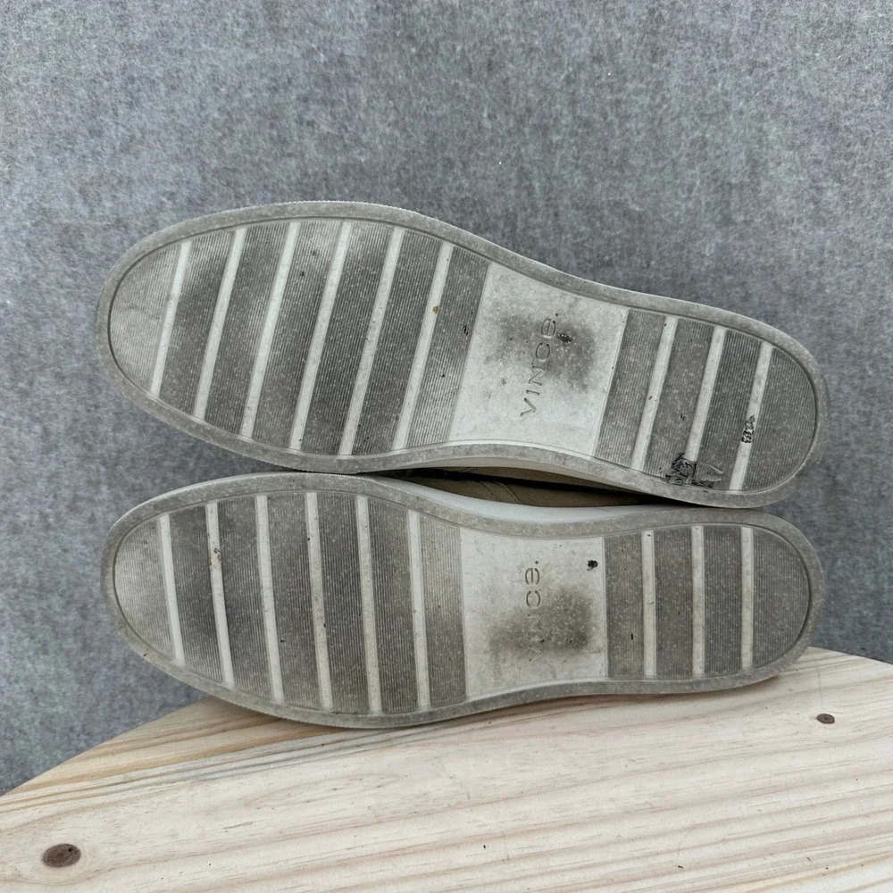 Vince Sander Slip-On Sneakers Mens 9 Taupe Suede Leather Low Top Shoes